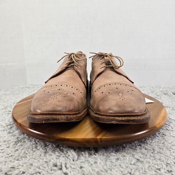 Allen Edmonds Mens 14D Bainbridge Brown Leather Cap Toe Brogue Medallion Oxford main image 4